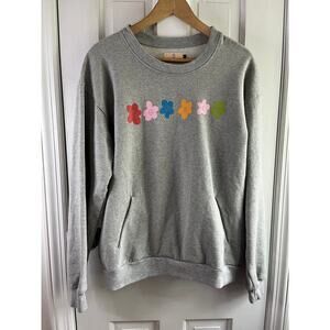 LONELY GHOST Heather Gray Flower Shop Sweatshirt Sz M - ✨ Streetwear Cozy Luxe ✨